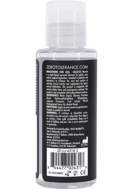 Zero Tolerance Drenched Warmth Water Based Lubricant 2oz