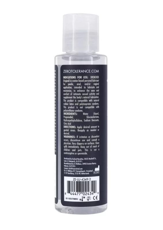 Zero Tolerance Drenched Original Water Based Lubricant 4oz