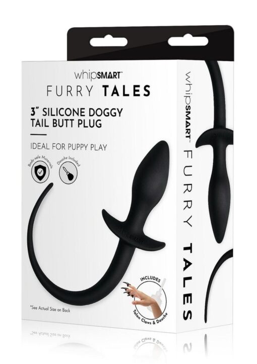 Whipsmart Play Tails Silicone Doggy Tail 3in - Black