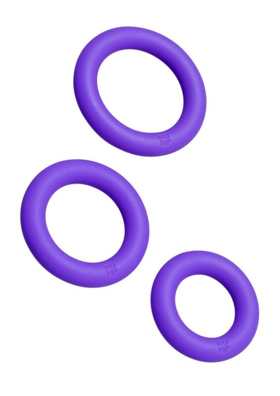 Romp Remix Trio Silicone Cock Rings (3 Piece) - Purple