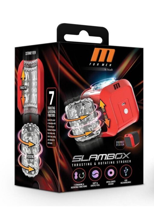 M for Men SlamBox Rechargeable Masturbator - Red