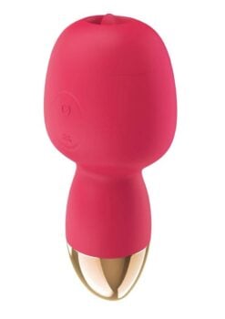 Clit-Tastic Intense Dual Massager Rechargeable Silicone Vibrator with Clitoral Stimulator - Coral