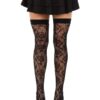 Leg Avenue Wild Rose Net Thigh Highs - O/S - Black