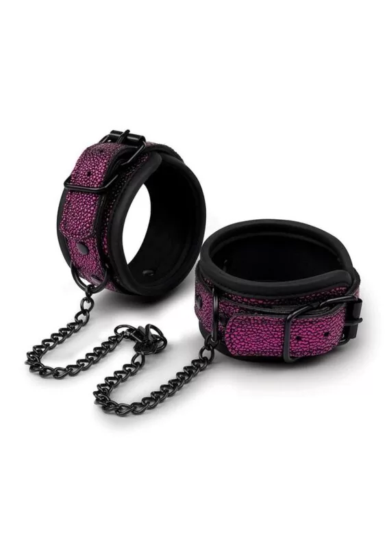 WhipSmart Dragon`s Lair Deluxe Wrist and Ankle Cuffs - Black/Purple