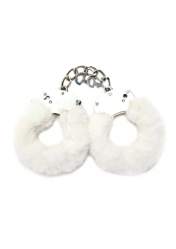 WhipSmart Furry Cuffs with Eye Mask - White
