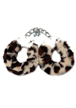 WhipSmart Furry Cuffs with Eye Mask - Leopard