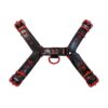Rouge Leather Over The Head Harness Black with Red Accessories - Small