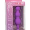 First Time Triple Beaded Silicone Rechargeable Probe - Purple