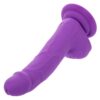 Neon Silicone Studs Dildo 6in - Purple
