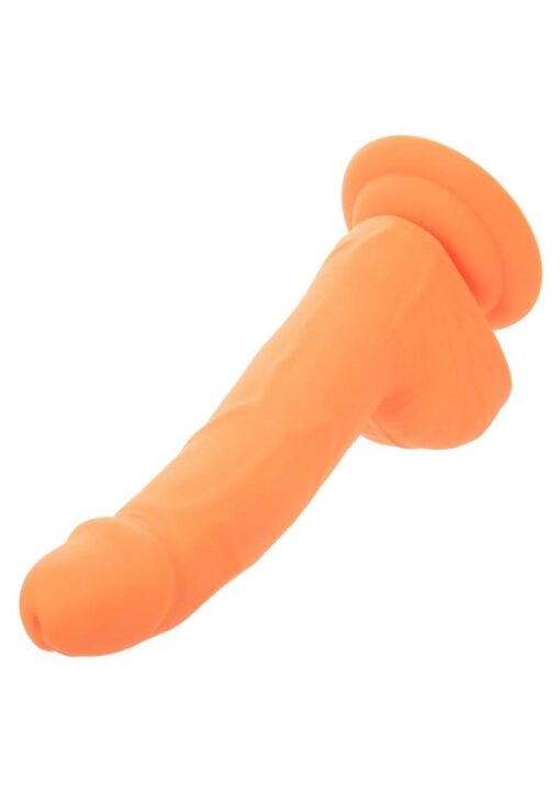 Neon Silicone Studs Dildo 6in - Orange