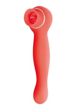 Blaze Luscious Licker Rechargeable Silicone Dual End Vibrator - Coral