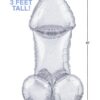 Glitterati Disco Penis 3Ft. Mylar Balloon - Silver/Black