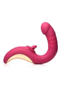Lickgasm Tease and Please Rechargeable Silicone Thrusting andamp; Licking Vibrator - Pink