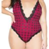 Pink Pussycat Plaid Teddy - XLarge - Pink/Black