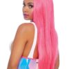 Leg Avenue Holographic Vinyl Zipper Front Under Bust Cincher - Medium/Large - Silver