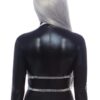 Leg Avenue Iridescent Studded Vinyl Body Harness - O/S - Silver
