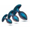 Anal Adventures Matrix Cosmos Plug Kit Silicone Anal Plug Set - Lunar Blue