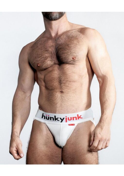 Hunker Comfy Pouch Slider-Strap Jock - White Snow - XXLarge