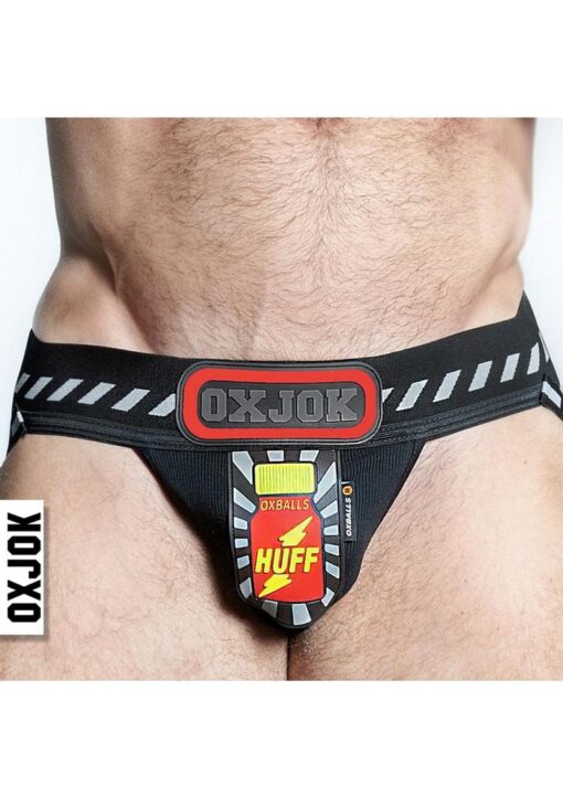 Popper Jock 3D Rubber Huffer Jock - Black/Red - Large