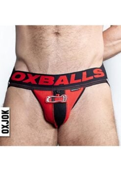 Fister 3D Rubber Fist Jock - Black/Red - XXLarge