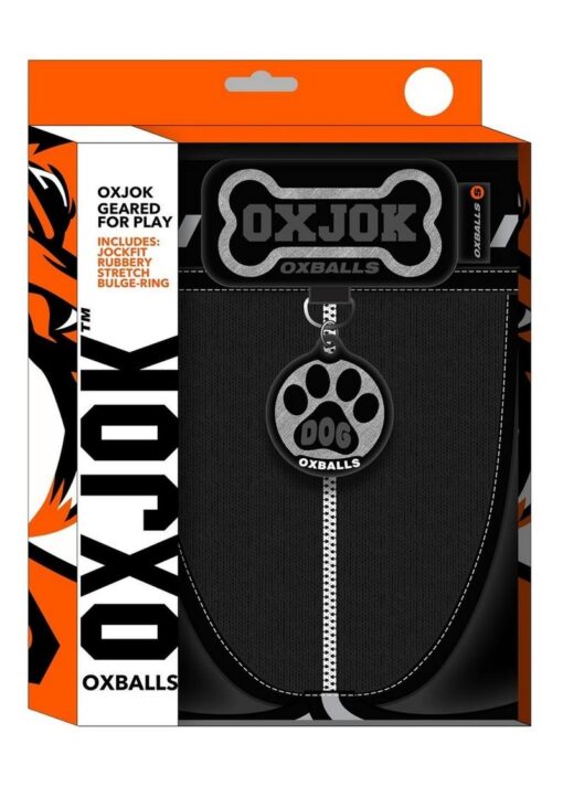 Dog Pack Pup Taggers 7-Tag Dog Jock - Black/Silver - XLarge