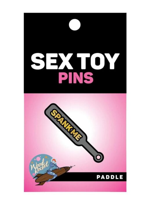 Paddle Spank Me Enamel Pin - Yellow/Grey