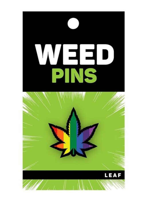 Marijuana Leaf Rainbow Enamel Pin - Multicolor