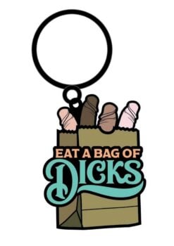 Eat a Bag of Dicks Keychain - Multicolor