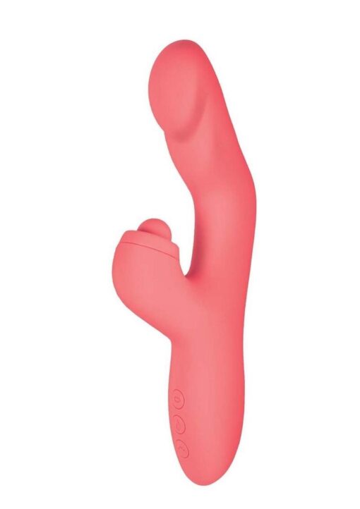 Goddess Heat Up Rechargeable Silicone Tapping Massager - Coral