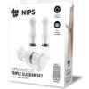 Size Up Nipple and Clit Triple Sucker Set - Clear/Black