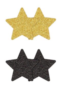 Pretty Pasties Glitter Stars - Black/Gold