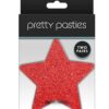 Pretty Pasties Glitter Stars - Red/Silver