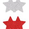 Pretty Pasties Glitter Stars - Red/Silver