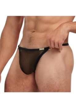 Banana Cabana Mesh G-String - Small/Medium - Black