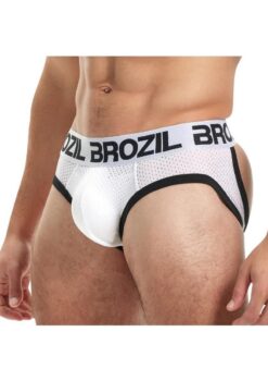 Brozil Ultra Sports Mesh Bulge Brief - Small/Medium - White