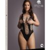 Le Desir Contrast Fence Net Teddy - Queen - Black
