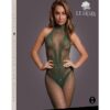Le Desir Fishnet and Lace Bodystocking - O/S - Green