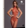 Le Desir Fishnet and Lace Bodystocking - O/S - Sunset Glow Orange