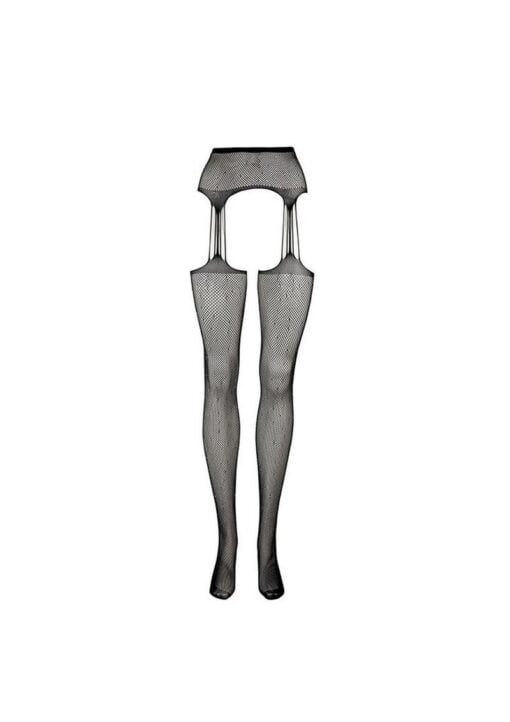 Le Desir Suspender Rhinestone Pantyhose - O/S - Black