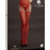 Le Desir Suspender Rhinestone Pantyhose - O/S - Red