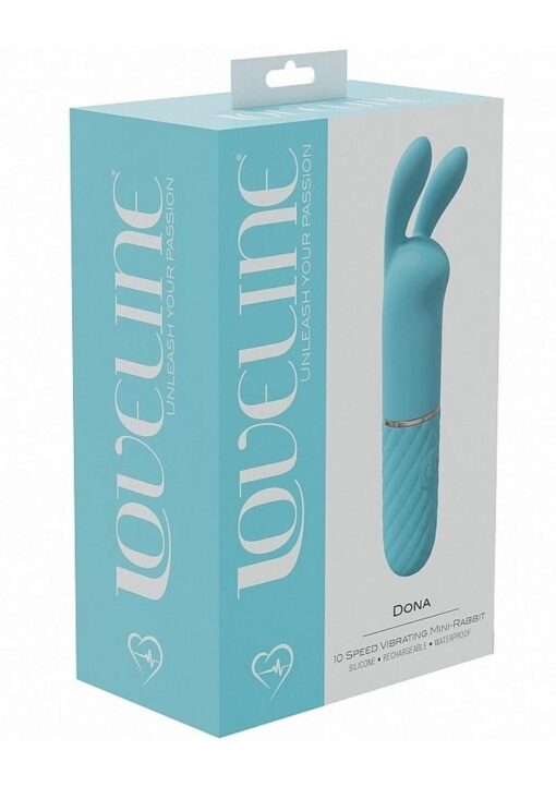 LoveLine Dona Mini Rabbit Silicone Rechargeable Vibrator - Blue