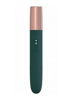 LoveLine The Traveler Rechargeable 10 Speed Travel Vibrator - Green - Holds Lubricant