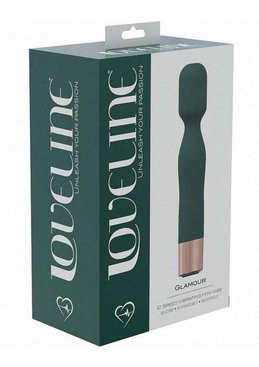 LoveLine Glamour Silicone Rechargeable 10 Speed Mini Wand - Forest Green