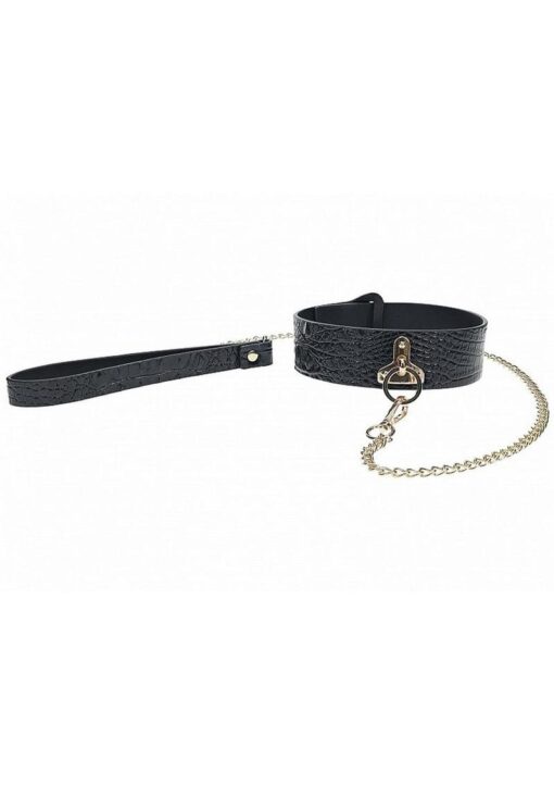 Ouch! Rome Collection Collar with Leash - Black