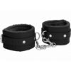 Ouch! Plush Leather Ankle Cuff - Black