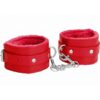 Ouch! Plush Leather Ankle Cuff - Red