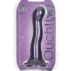 Ouch! Ultra Soft Curvy G-Spot Silicone Dildo 7in - Metallic Purple