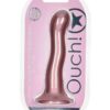 Ouch! Ultra Soft Curvy G-Spot Silicone Dildo 7in - Mettalic Rose Gold