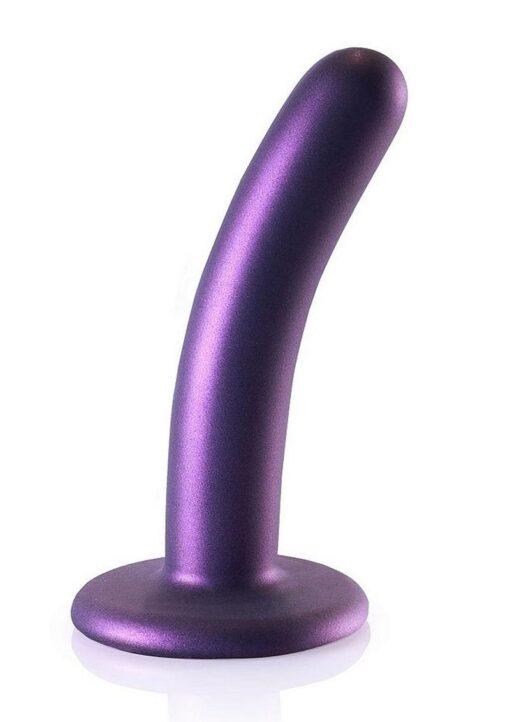 Ouch! Smooth G-Spot Silicone Dildo 5in - Metallic Purple