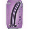 Ouch! Smooth G-Spot Silicone Dildo 7in - Metallic Purple